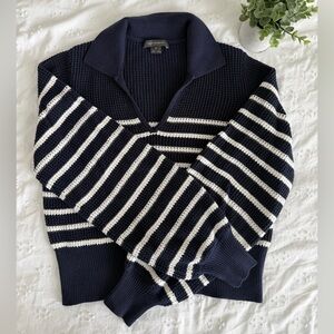 French Connection Cotton Collared Sweater — Size Medium